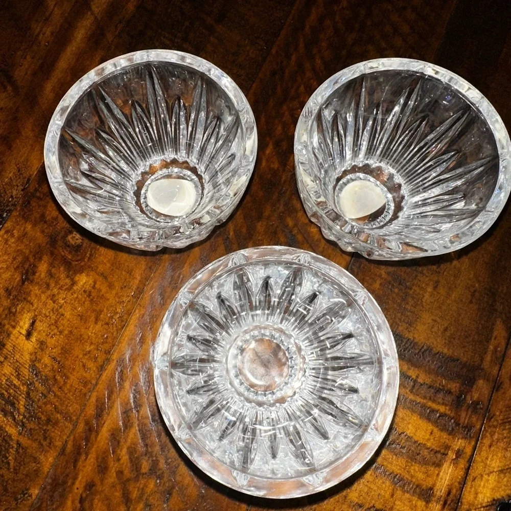 VINTAGE American Crystal Votives Collection Lot of 3 Full Lead Crystal 24%